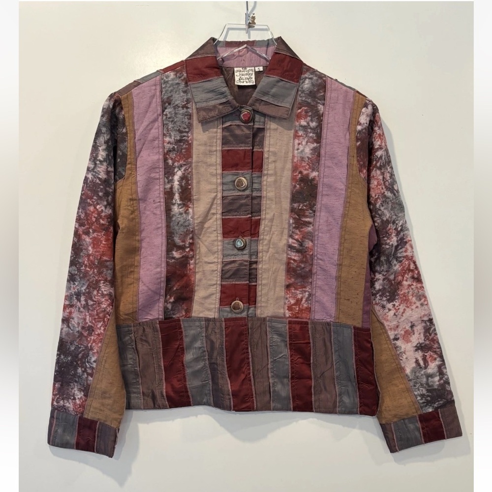 Parsley & Sage Womens Art To Wear‎ Patchwork Button Up Jacket Size Small